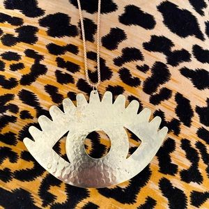 Fun GOLD LARGE EVIL EYE necklace